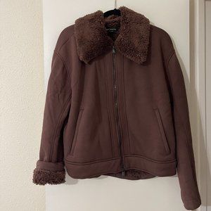 NWT Athleta brown coat, fleecy lined